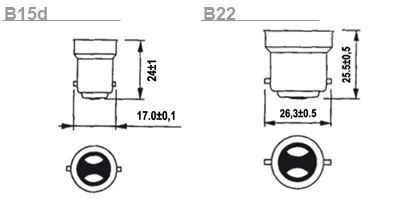 Halógeno B15d y B22