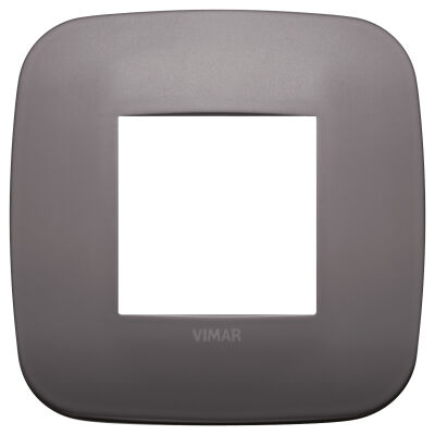 Arke - Plaque ronde Metal-Elite 2 places en métal nickel foncé