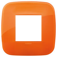 Arke - Plaque ronde Reflex Plus en technopolymère 2 places orange