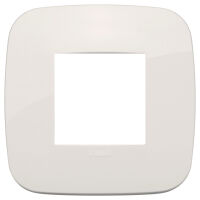 Arke - Round Tecno-basic plate in ivory technopolymer 2 places