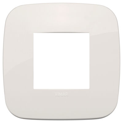 Arke - Round Tecno-basic plate in ivory technopolymer 2 places