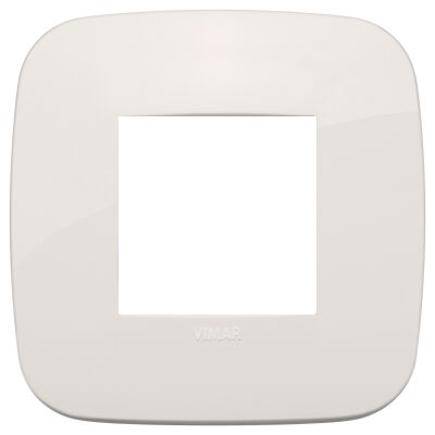 Arke - placca Round Tecno-basic in tecnopolimero 2 posti avorio