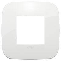 Arke - Round Tecno-basic plaque in white technopolymer 2 places