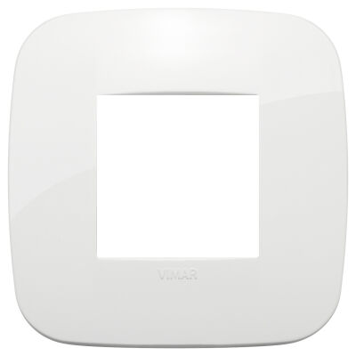 Arke - Round Tecno-basic plaque in white technopolymer 2 places