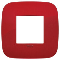 Arke - Round Color-Tech plaque in technopolymer 2 places red