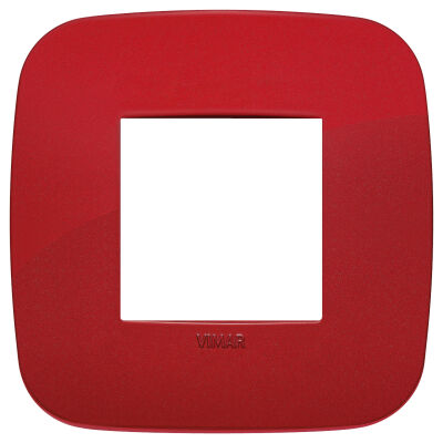 Arke - Round Color-Tech plaque in technopolymer 2 places red