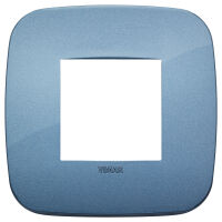 Arke - Round Color-Tech plaque in technopolymer 2 places blue