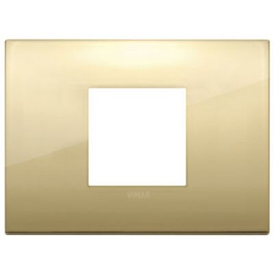 Arke - placca Classic Metal-Elite in metallo 2 posti centrali oro