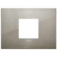 Arke - Classic Metal-Elite metal plate with 2 central places in brushed steel
