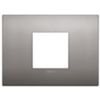 Arke - placca Classic Metal-Elite in metallo 2 posti centrali nichel nero