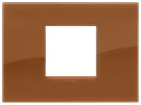 Arke - placca Classic Reflex Plus in tecnopolimero 2 posti centrali caramel
