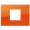 Arke - placca Classic Reflex Plus in tecnopolimero 2 posti centrali orange