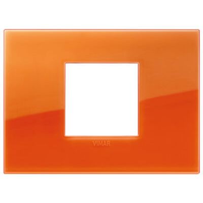 Arke - Plaque Classic Reflex Plus en technopolymère avec 2 emplacements centraux orange
