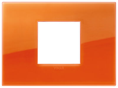 Arke - Plaque Classic Reflex Plus en technopolymère avec 2 emplacements centraux orange
