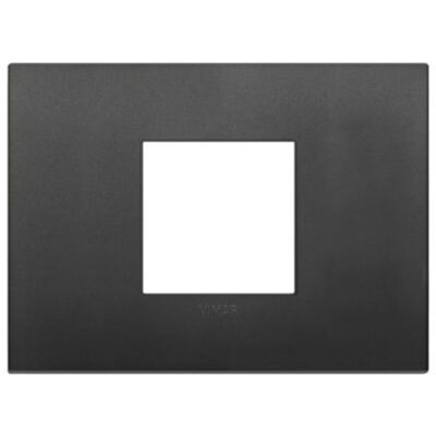 Arke - placca Classic Tecno-basic in tecnopolimero 2 posti centrali nero
