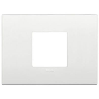 Arke - placca Classic Tecno-basic in tecnopolimero 2 posti centrali bianco