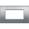 LivingLight Air - Brushed 4-place metal plate in brushed chrome
