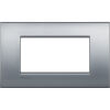 LivingLight Air - Placa de metal cepillado de 4 plazas en cromo cepillado