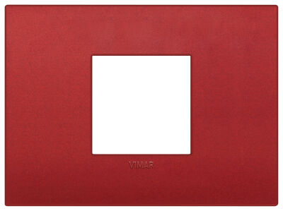 Arke - Plaque Classic Color-Tech en technopolymère avec 2 emplacements centraux en rouge mat