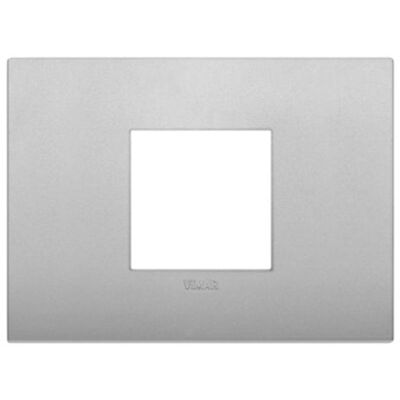 Arke - placca Classic Color-Tech in tecnopolimero 2 posti centrali silver matt