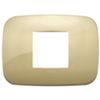 Arke - placca Round Metal-Elite in metallo 2 posti centrali oro