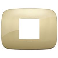 Arke - placca Round Metal-Elite in metallo 2 posti centrali oro