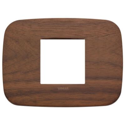 Arke - Plaque ronde en bois à 2 emplacements centraux en noyer