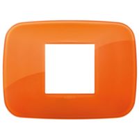 Arke - placca Round Reflex Plus in tecnopolimero 2 posti centrali orange