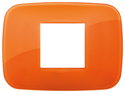 Arke - Placa redonda Reflex Plus en tecnopolímero con 2 plazas centrales naranjas