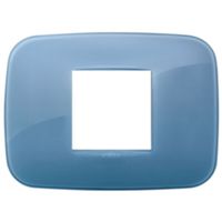 Arke - placca Round Reflex Plus in tecnopolimero 2 posti centrali oltremare