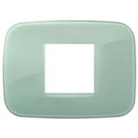 Arke - Round Reflex Plus plate in sage technopolymer with 2 central places