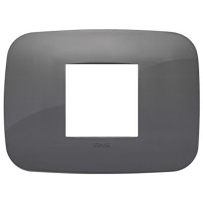 Arke - placca Round Tecno-basic in tecnopolimero 2 posti centrali grigio