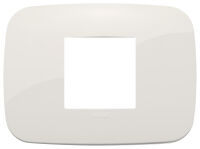 Arke - Round Tecno-basic plate in technopolymer with 2 ivory central places