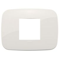 Arke - Round Tecno-basic plate in technopolymer with 2 ivory central places