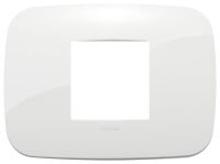 Arke - Plaque ronde Tecno-basic en technopolymère avec 2 emplacements centraux blancs