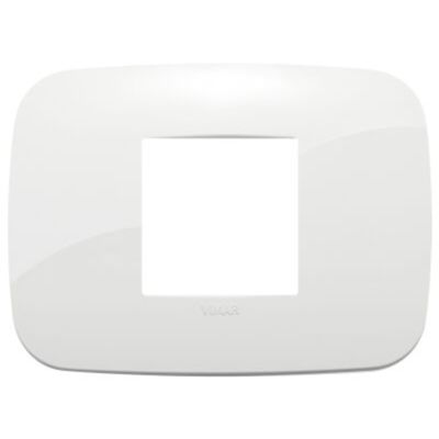 Arke - placca Round Tecno-basic in tecnopolimero 2 posti centrali bianco