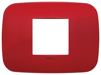 Arke - placca Round Color-Tech in tecnopolimero 2 posti centrali rosso