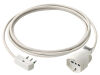 Cable alargador lineal 16A 3m blanco enchufe plano 16A y toma universal 16A