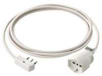 Linear extension cable 16A 3m white 16A flat plug and 16A universal socket