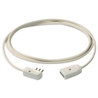 Cable alargador lineal 10A 3m blanco enchufe plano 10A y toma 10A