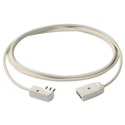 Linear extension cable 10A 3m white 10A flat plug and 10A socket