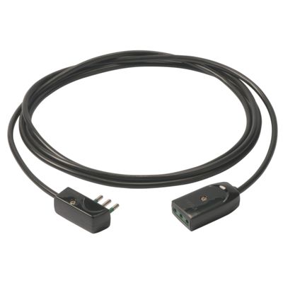 Linear extension 10A 3m black 10A flat plug and 10A socket