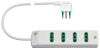 White multiple socket with small 90° plug, 4 sockets