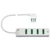 White multiple socket with small 90° plug, 4 sockets