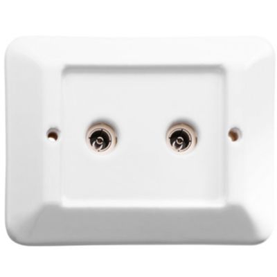 Delux - porcelain plate with two TV sockets
