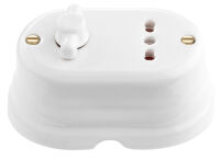 Oval - interruptor y enchufe multiusos de porcelana