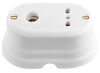 Oval - enchufe multiusos y toma TV de porcelana