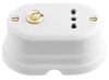 Oval - brass-plated button and multipurpose porcelain socket