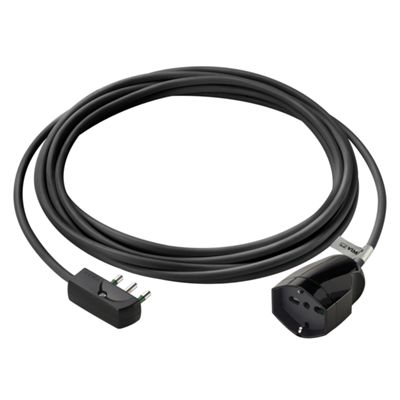 Linear extension 16A 5m black 16A flat plug and 16A universal socket