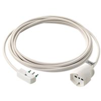 Cable alargador lineal 16A 5m, enchufe plano 16A blanco y toma universal 16A